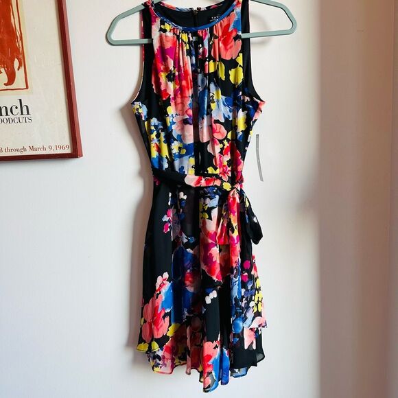 NWT Tahari ASL Petite Floral Chiffon Dress 6P MSRP $118 - Picture 1 of 7
